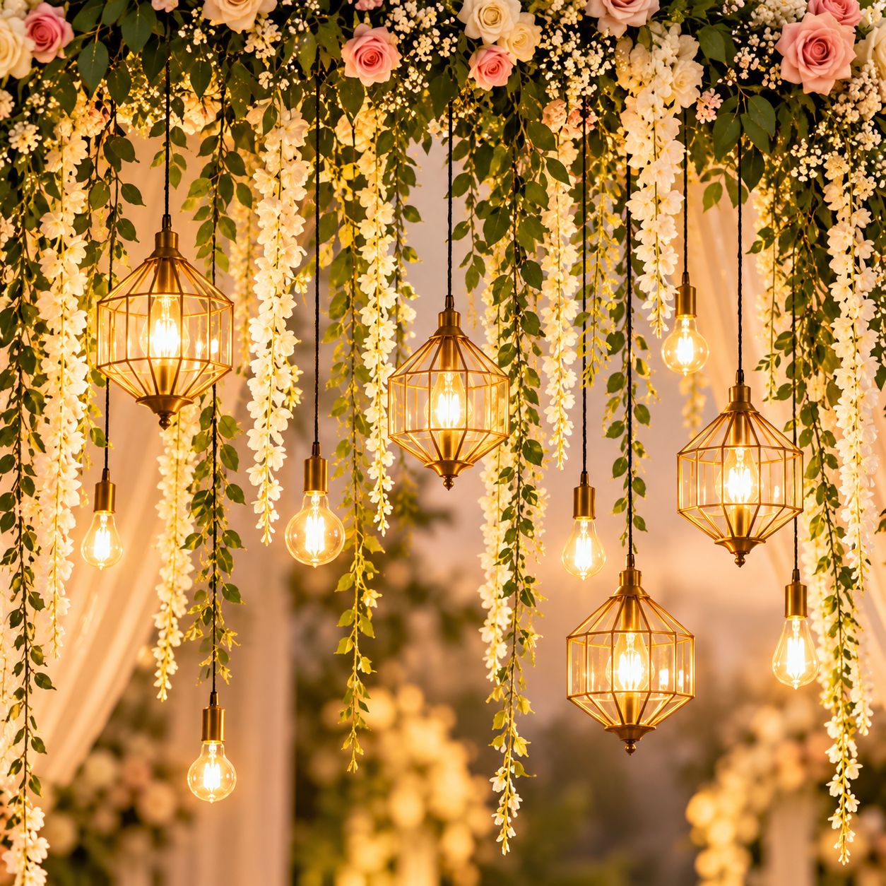 Decorative gold vases